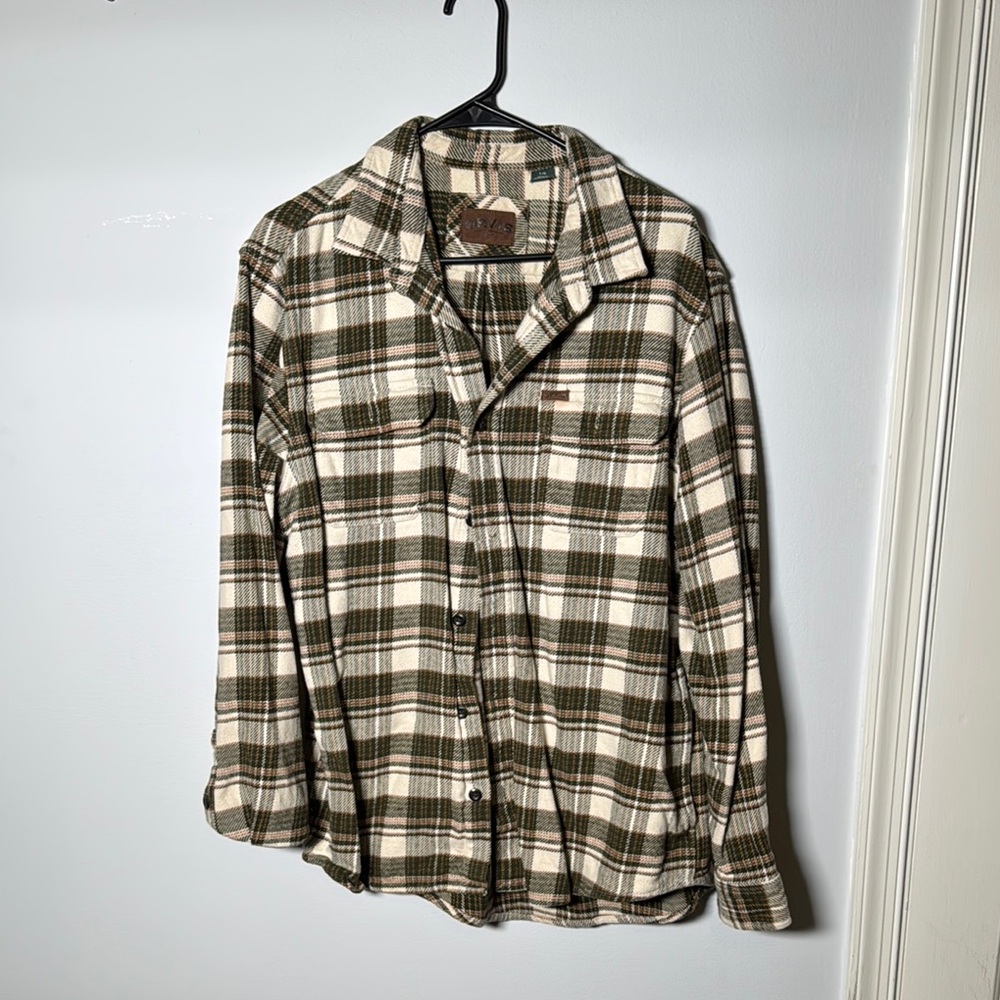 Orvis Green and Cream Plaid Casual Button Down Shirt
